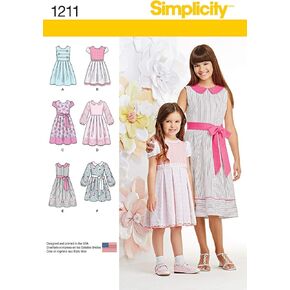 Simplicity 1211 Girl's Dress Sewing Patterns, Sizes HH (3-6)