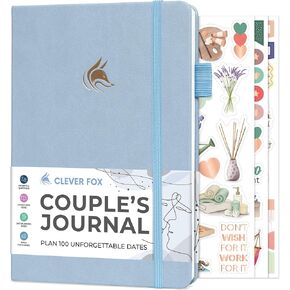 Clever Fox Couple’s Journal – Couples Date Night, Activity & Journaling Workbook – Relationship Book to Plan Dates & Fill Out Together – Engagement Gift Ideas – A5 Size (Aquamarine)
