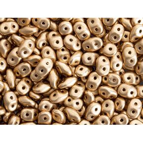 Czech SuperDuo Two-Hole Seed Crystal Beads 5.5x2.5mm Crystal Bronze Pale Gold 22gram