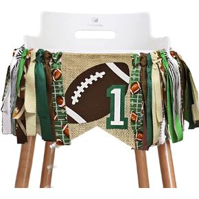 Football First Birthday Party Decorations,First Year Down Football Highchair Banner for Baby Boy Girl 1st Birthday Football Sports Theme Party Decorations Supplies.