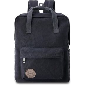 Canvas Backpack for Women Casual Travel Daypack Aesthetic Backpacks Lightweight Handbag Purse (Black)