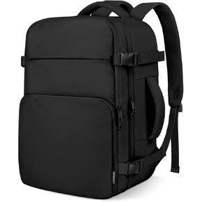 ZOMFELT Travel Backpack for Women Men, Carry on Backpack, TSA 15 inch Laptop Backpack Flight Approved, Personal Item Travel Bag Nurse Bag Casual Daypack for School Weekender Business Trip, Black