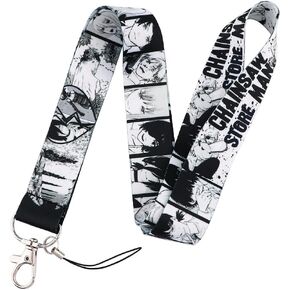 Pinstant Chainsaw Man Anime Manga 17.7" Neck Lanyard Keychain Holder ID Badge Mobile Phone Pin Strap