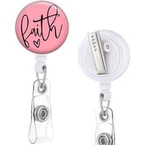 Badge Reels Holder Retractable with ID Clip for Nurse Name Tag Card Christian Nursing Doctor Medical Work Office Alligator Clip ZJK0626