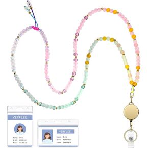 اسهم لشارات الهوية، حبل للمعلم مطرز بالحجر الطبيعي قابل للسحب مع حامل للهوية، قلادة بكرة شارة للمفاتيح والممرضات والمكتب والرحلات البحرية in Kuwait