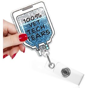TOUNER Sleep is Overrated Night Shift Crew Funny Badge Reel with Black Glitter, Retractable ID Clip Holder for ER Nurse, Overnight Nurse CNA, Night Worker Gift for Night RN Night Crew No Sleep Crew