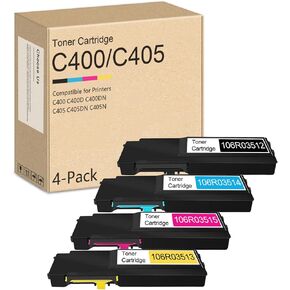 Versalink C400/C405 High Yield Toner Cartridges (4-Pack Black, Cyan, Magenta, Yellow) Replacement for Xerox Versalink C400D C400DN C405 C405DN C405N Printer - 106R03512 106R03513 106R03514 106R03515