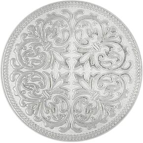 Bezelry 12 Pieces Mandala Metal Shank Buttons. 23mm. (Antique Silver)