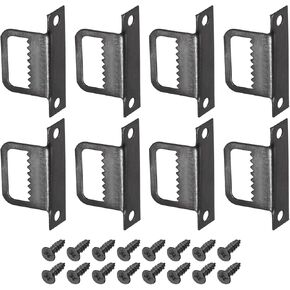 1 1/4 Inch Saw Tooth L Shape Double Hole with Screws Good for Frame Hanging - 20Pcs - Good for Hanging Paintings Picture - Frame Hook Photos - Black