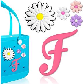 5 قطع من Hikkcos سحر الحروف لحقيبة Bogg وإكسسوارات حقيبة Bogg ومشابك إدراج سحر الأبجدية المزخرفة لحقيبة اليد وحقيبة الشاطئ وحقيبة الشاطئ البسيطة والحديثة وحقيبة حمل مطاطية in Kuwait