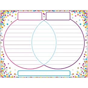 Ashley Productions ASH92019 Smart Poly™ Chart, Confetti Venn Diagram, Polypropylene (PP), 17" x 22"