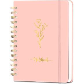 Spiral Notebook for Women & Men, 6.3"x8.5" Hardcover College Ruled Notebook with 140 Lined Pages for Work Office, School and Note-taking, Lined Journals for Writing, Deep Green