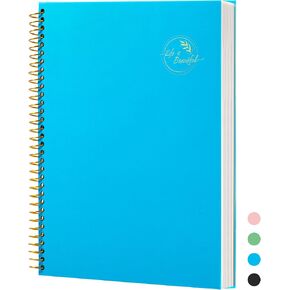 Spiral Notebook 8.5 X 11 College Ruled Notebook Journal for Women Men A4 Large Spiral Notebook 3-Hole Punched Paper 200 Pages, Hardcover Spiral Bound Notebooks for Work, School, Note Taking，Green
