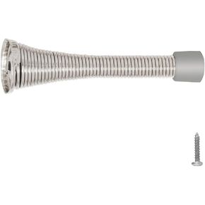 Spring Door Stop Wall Protector with Rubber Tip – Satin Nickel Spring Door Stoppers 20-Pack – Design House, 188284