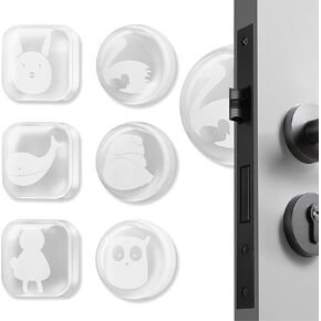 6 PCS of Clear Rubber Door Knob, Door Handle Stopper Set Round Wall Shield Cushion Quiet Wall Protector for Door Handle Guard Door Bumper Wall Protector Silencer, Transparent in Saudi Arabia