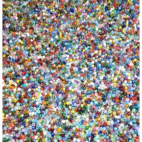Assorted Loose Beads, Craft, Bracelet DIY, Beading Kit, Multi Colored Bulk Lot of 4mm 6/0 Seed Beads, Jewelry Making Kit (3/4 Pounds of Assorted Beads)