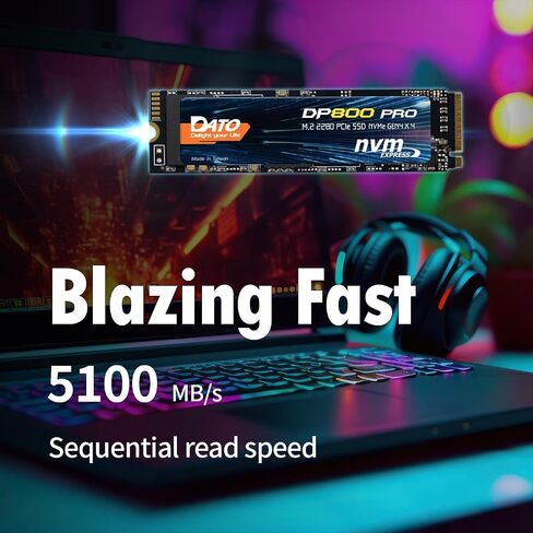 DATO 2 تيرابايت M.2 2230 SSD، محرك أقراص الحالة الصلبة الداخلي PCIe Gen 4x4 NVMe مع مبدد حرارة، يصل إلى 5000/3200 ميجابايت/ثانية، متوافق مع Steam Deck، ROG Ally، Surface Pro، أجهزة الكمبيوتر الصغيرة، Ultrabook، ARES ARS430 in Kuwait