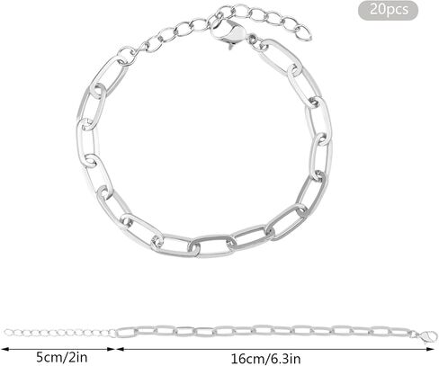 10pcs Chain Bracelets Kit Alloy Link with Lobster Clasps for Christmas DIY Women Jewelry Findings Bracelet Making (Gold) in Kuwait