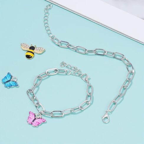 10pcs Chain Bracelets Kit Alloy Link with Lobster Clasps for Christmas DIY Women Jewelry Findings Bracelet Making (Gold) in Kuwait