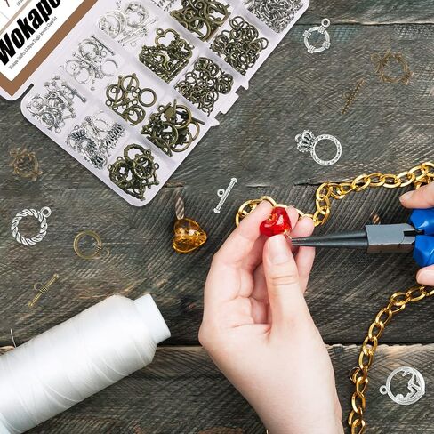 260Pcs Tibetan Alloy Toggle Clasps with Open Jump Rings, 12 Styles T-bar Closure Clasps IQ Toggle Clasps Fastener Hook Toggle Connectors for Jewelry Making DIY Craft in Kuwait