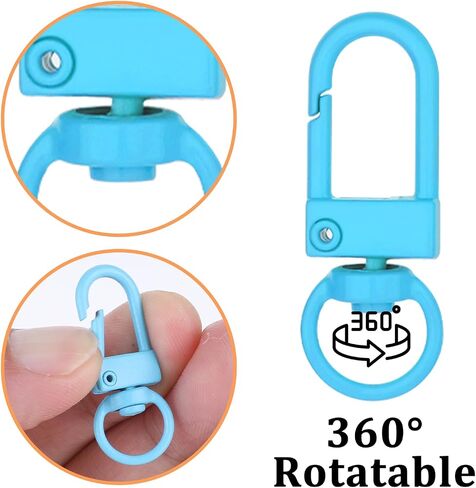 50 Pcs Colorful Metal Lobster Claw Clasps Swivel Lanyards Trigger Snap Hooks Strap with Key Rings Keychain Clasp DIY Accessories for Backpack Charms Bag Key Chains Connector Jewelry Making in Saudi Arabia