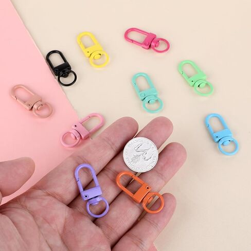 50 Pcs Colorful Metal Lobster Claw Clasps Swivel Lanyards Trigger Snap Hooks Strap with Key Rings Keychain Clasp DIY Accessories for Backpack Charms Bag Key Chains Connector Jewelry Making in Saudi Arabia