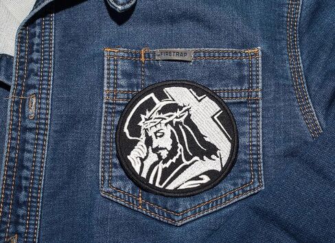 Jesus Carrying The Cross Embroidered Patch Iron On Size 3.5 X 3.5 inches 90 X 90 in Saudi Arabia