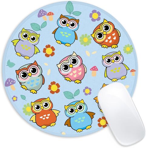 Cat and Dinosaur Round Mouse Pad,Funny Small Mouse Pad with Non-Slip Rubber Base,Mouse Mat,Home Office Decor Desk Accessories,8.7inch Round Mouse Pad in Saudi Arabia