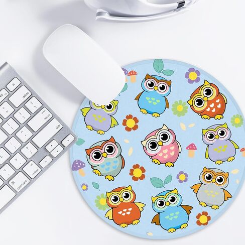 Cat and Dinosaur Round Mouse Pad,Funny Small Mouse Pad with Non-Slip Rubber Base,Mouse Mat,Home Office Decor Desk Accessories,8.7inch Round Mouse Pad in Saudi Arabia