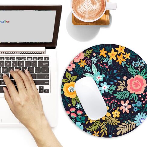 Cat and Dinosaur Round Mouse Pad,Funny Small Mouse Pad with Non-Slip Rubber Base,Mouse Mat,Home Office Decor Desk Accessories,8.7inch Round Mouse Pad in Kuwait