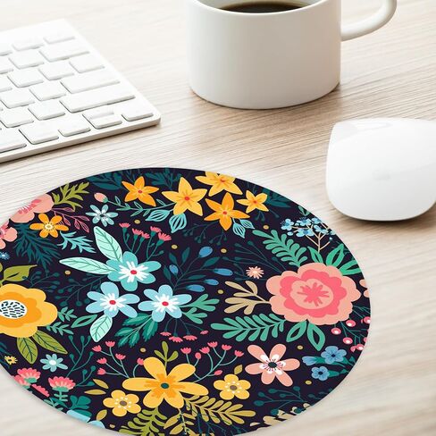 Cat and Dinosaur Round Mouse Pad,Funny Small Mouse Pad with Non-Slip Rubber Base,Mouse Mat,Home Office Decor Desk Accessories,8.7inch Round Mouse Pad in Kuwait