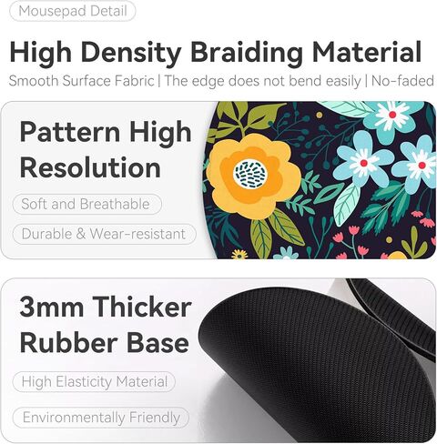 Cat and Dinosaur Round Mouse Pad,Funny Small Mouse Pad with Non-Slip Rubber Base,Mouse Mat,Home Office Decor Desk Accessories,8.7inch Round Mouse Pad in Kuwait