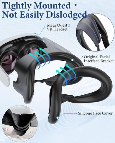 【New Upgrade for 2024】 Silicone Face Pad Cover Kit for Meta Quest 3, Specially Designed for Meta Quest 3 Facial Interface, Meta Quest 3 Accessories, EVA Lens Cap, Rocker Cap in Saudi Arabia