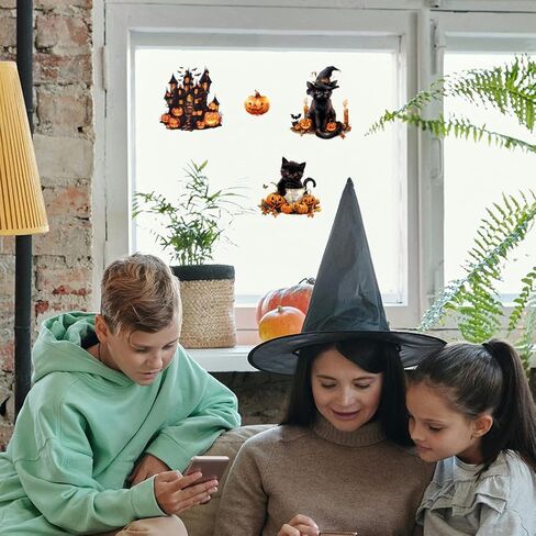 Rub on Transfer Decals for Furniture Crafts Halloween Pumpkin and Cat Decor 6"x12", 3Pcs Waterproof UV DTF Transfer Sticker for Dresser Lingerie Chests Drawer Glass Porcelain Wood Plastic in Kuwait
