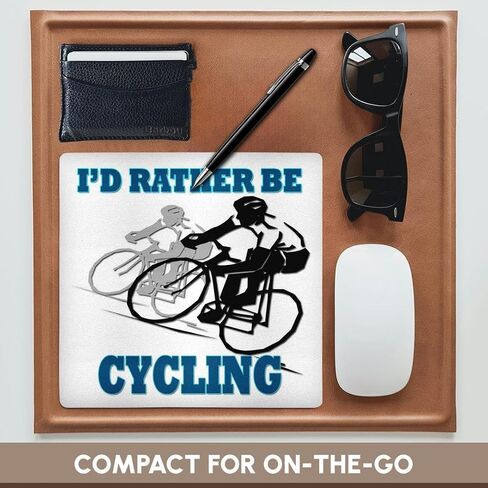 3D Rose "Id Rather Be Cycling. Funny Quotes. Popular Saying." Matte Finish Mouse Pad - 8 x 8" - mp_218217_1 in Saudi Arabia