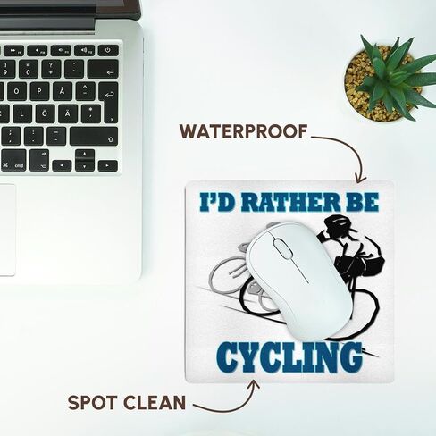 3D Rose "Id Rather Be Cycling. Funny Quotes. Popular Saying." Matte Finish Mouse Pad - 8 x 8" - mp_218217_1 in Saudi Arabia