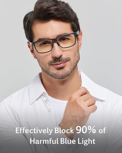 نظارات ANRRI الزرقاء لحجب الضوء للرجال، نظارات كمبيوتر بإطار معدني عصري مع فلتر للضوء الأزرق in Kuwait