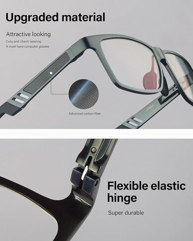 نظارات ANRRI الزرقاء لحجب الضوء للرجال، نظارات كمبيوتر بإطار معدني عصري مع فلتر للضوء الأزرق in Kuwait