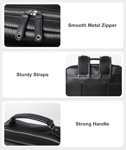 Leather Backpack for Men Black Large Backpack Fit 15.6inch Laptop Rucksack Waterproof for Work Commute Casual Daypack College in Kuwait