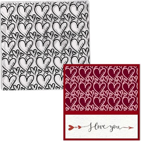 On-Airstore Valentine's Day Clear Stamps for Card Making Love Heart Background Transparent Rubber Stamps for Valentines Day DIY Scrapbooking Paper Card Album Crafting Supplies in Saudi Arabia