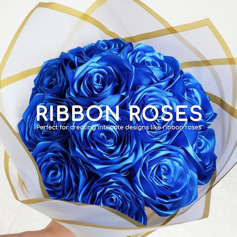 شريط أزرق داكن 1-1/2 بوصة 50 ياردة، شريط من الساتان الصلب لباقة الزهور، والحرف اليدوية، وتغليف الهدايا، ودعوات الزفاف، والشعر، وديكورات المهرجانات والحفلات in Kuwait