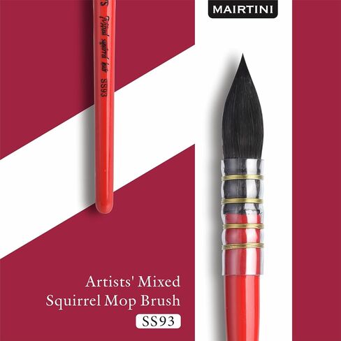 Mairtini Professional Grade SS93 Mixed Squirrel Mop Round Fine Tip Watercolor Brush, 0# in Kuwait