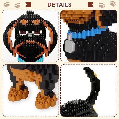 Dachshund Micro Building Block Set,2100 Pieces Animals Dog Mini Bricks kit,Cute Birthday Gifts,Prizes,Suitable for Adults and 14+Teens in Saudi Arabia