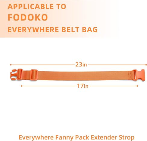 Belt Bag Fanny Pack Extender Adjustable Elastic Strap, Belt Extender for Waist Bum Bag Compatible with Everywhere Belt Bag Black in Kuwait