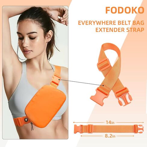 Belt Bag Fanny Pack Extender Adjustable Elastic Strap, Belt Extender for Waist Bum Bag Compatible with Everywhere Belt Bag Black in Kuwait