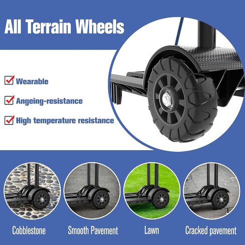 Portable Folding Hand Truck Dolly Blue Folding Cart Foldable Trolley Utility Lightweight - Compact Luggage Cart with Wheels for Airport Travel, Moving and Office - Free Bungee Cord Included in Saudi Arabia