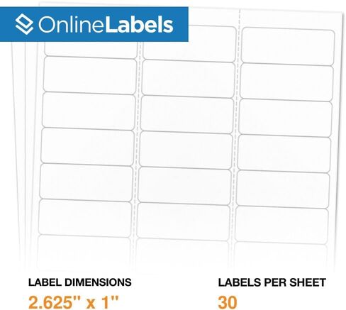Customizable Address & Mailing Labels - 2.625 x 1 - Permanent, White Matte - FBA Inventory, SKU Labels - 30-Up - Pack of 3,000 Labels, 100 Sheets - Inkjet/Laser Printers - Online Labels in Saudi Arabia