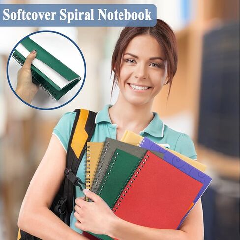 GINMLYDA Small Spiral Notebook 6Pack, 120 Lined Pages 8.25x5.50 Inches Spiral Journal Kraft Cover Notebooks & Writing Pads for School Home Office Aesthetic Sketch Drawing Note in Kuwait