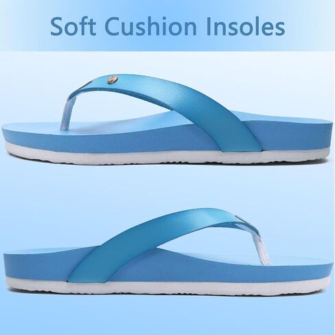 ONCAI Womens Flip Flops For Women Comfortable Leather Strap Yoga Mat Non-Slip Women's Thong Sandal Casual Summer Beach Slippers With Arch Support in Saudi Arabia