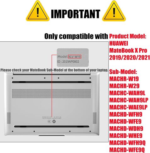 Se7enline متوافق مع حافظة هواوي MateBook X Pro مقاس 13.9 بوصة 2018/2019/2020/2021 حافظة حماية صلبة للكمبيوتر المحمول غير لامعة لهاتف هواوي ميت بوك X برو مع غطاء لوحة المفاتيح، شفاف غير لامع in Saudi Arabia